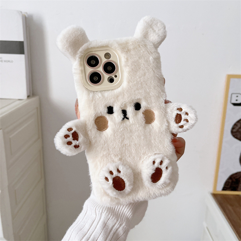 Korean 3D Cartoon Bear Fluffy  - огляд і ціна Phone Cases Iphone 13